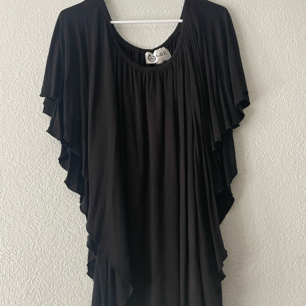 L&B Black Ruffled Dress Shirt